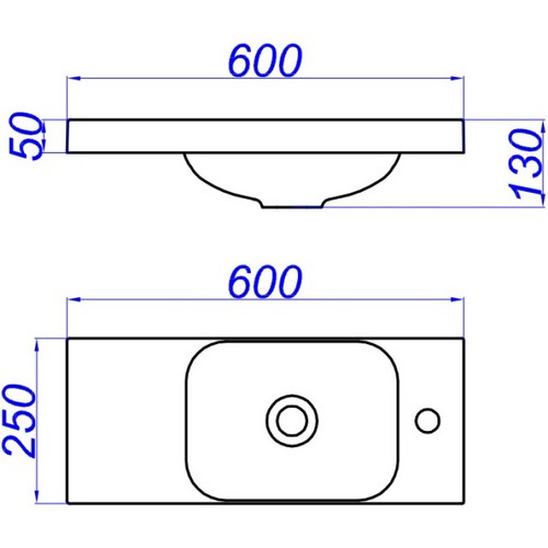 Раковина Aqwella Alba Compact Slim 60 CMPSL.06.04.D Белая