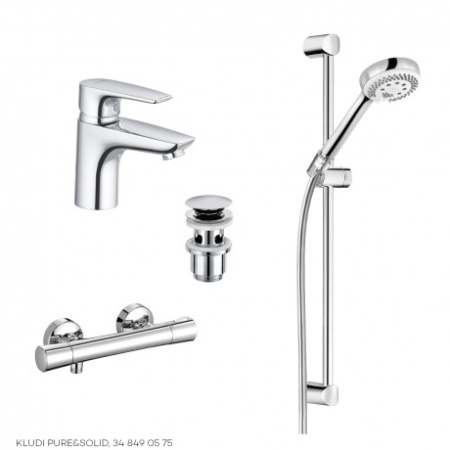 Комплект для душа Kludi PURE&SOLID 348490575 термостат 3 в 1