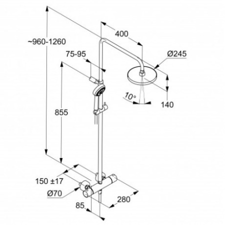 Душевая Система Kludi Logo Dual Shower System 6808239-00 С Термостатом